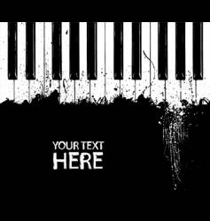 Grunge piano keys vector image