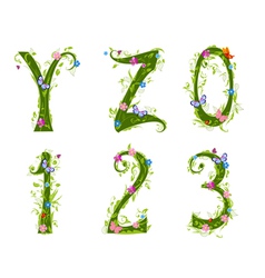 Foliage letter 5 vector image