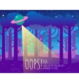 Error page flat template with ufo and Earth vector image