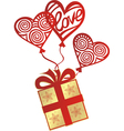 Gift love balloon vector image