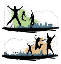 Jumping people vector image