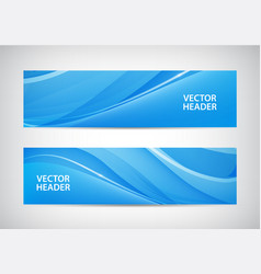 Set of abstract blue wavy headers water vector image