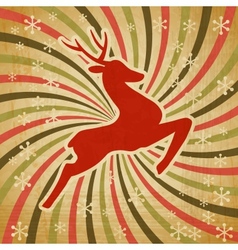 Retro Christmas Reindeer Background vector image