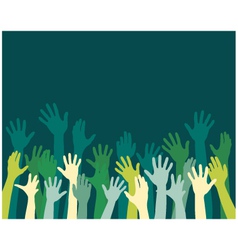 Rising hands vector image