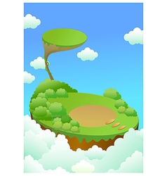 Green landscape over cliff vector image