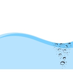 Water bubbles in a stream on a blue card vector image