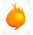 Hot speech bubbles with fire vector image