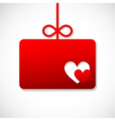 Paper banner by Valentins with two hearts vector image
