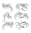 Woman head silhouettes with long hair vector image