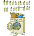 Washing machine with money vector image
