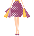 Girl with shopping bags vector image