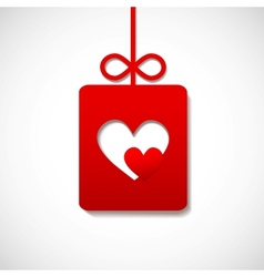 Paper banner by Valentine square with two hearts vector image