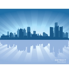 Detroit Michigan skyline vector image