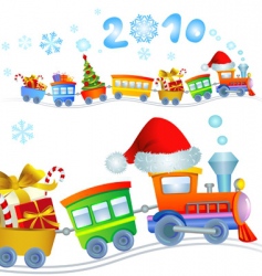 Christmas train 2010 vector image