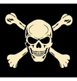 Evil skull with bones Warning sign vector image