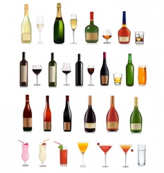 Bottles and glasses vector image