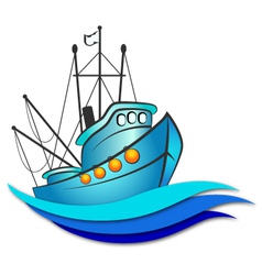 Fishing boat vector image