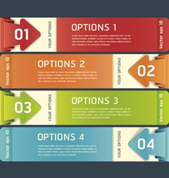 Colorful origami style number options banner vector image