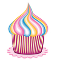 Colorful cupcake vector image
