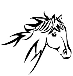 Horse head silhouette vector image