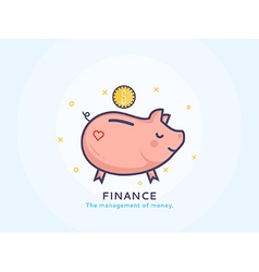 Finance Icon with a Piggy Bank vector image