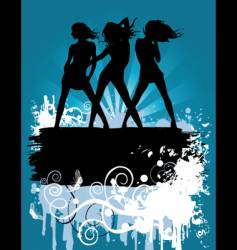Dancing girls vector image