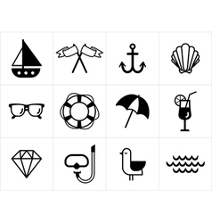 Summer sea icons set vector image