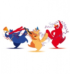 Three cat musician vector image