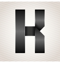 Letter metal ribbon - K vector image