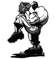 Baseball player pitcher cartoon vector image