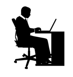 Businessman at desk vector image