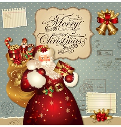 Christmas with santa claus vector image