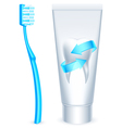 Toothpaste and toothbrush vector image