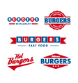 Vintage fast food restaurant logo set vector image