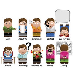 10 cute characters vector image