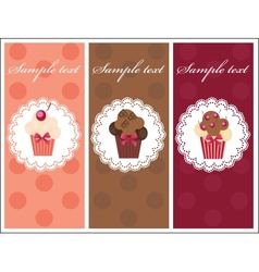 Beautiful card with sweet cupcakes Dessert set vector image