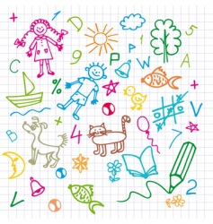 Doodle background vector image