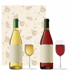 Red and white wine vector image