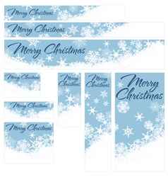 Snowflakes Christmas Web Banners Retro Blue vector image