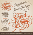 CHRISTMAS GREETINGS hand lettering set vector image