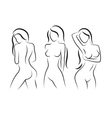 Nude woman silhouette Beautiful girl Nude woman silhouette Beautiful girl vector image