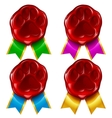 Cat paw wax seal vector image