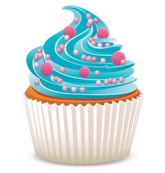 Cupcake with sprinkles vector image
