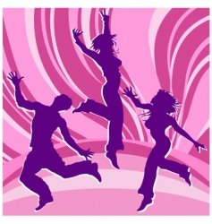 Dancing people in rainbows vector image