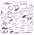 Set of many hand-drawn arrows isolated vector image