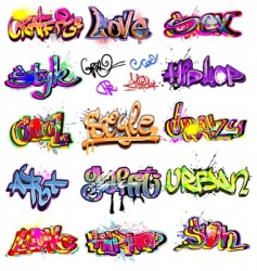 Graffiti collection vector image