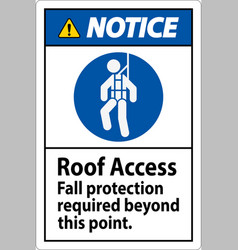 Notice sign roof access - fall protection Vector Image