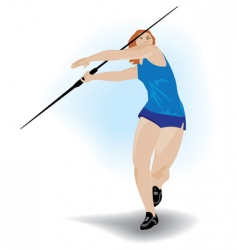 Spear hurler girl vector image
