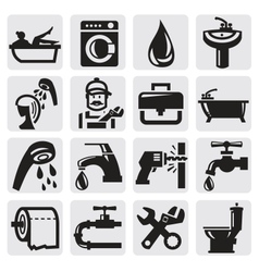 Bathroom icons vector image