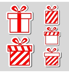 Gift boxes stickers set vector image